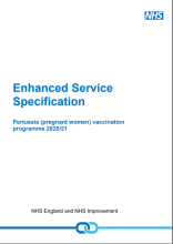 Enhanced Service Specification: Pertussis (pregnant women) vaccination programme 2020/21